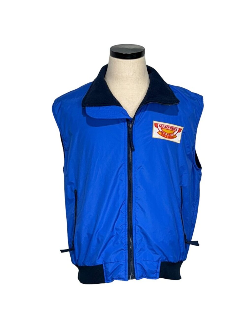 Wear Guard Mens Blue Full Zip Nylon Vest With Patch Size Large 80's